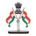 Voila Multipurpose Indian Flag Stand on Spring for Car Dashboard Study Table Home Office Table Decor